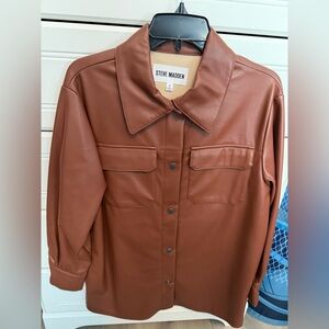 Steve Madden faux leather brown shirt/jacket. Size Small.
